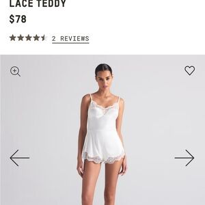 SKIMS White Lace Chemise with Adjustable Straps